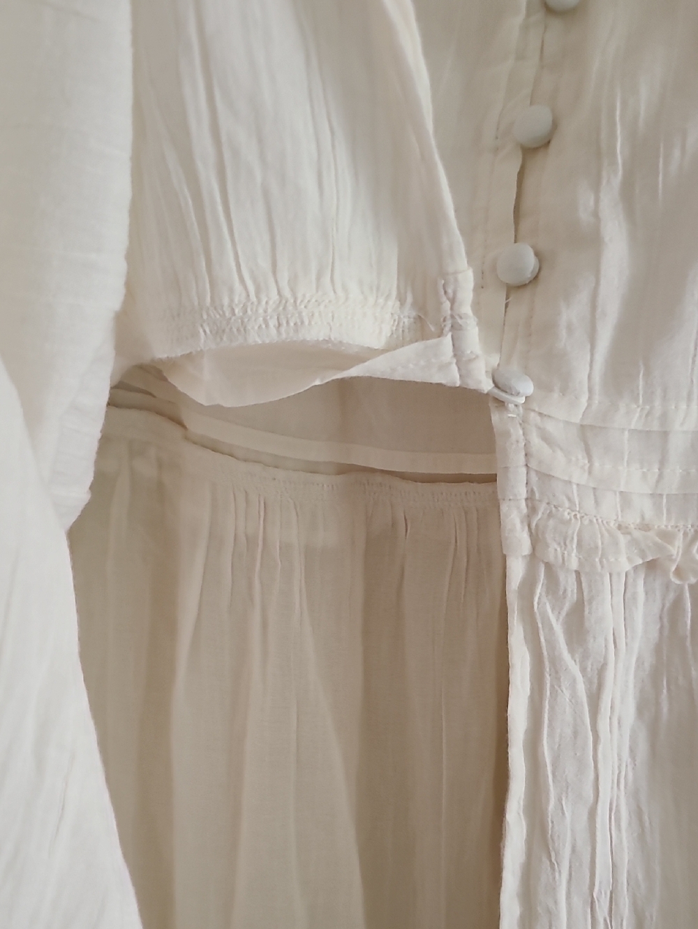 NWT Aerie Boho Button Maxi Skirt Cream Tiered Ruffle Semi Sheer Western - Picture 8 of 16